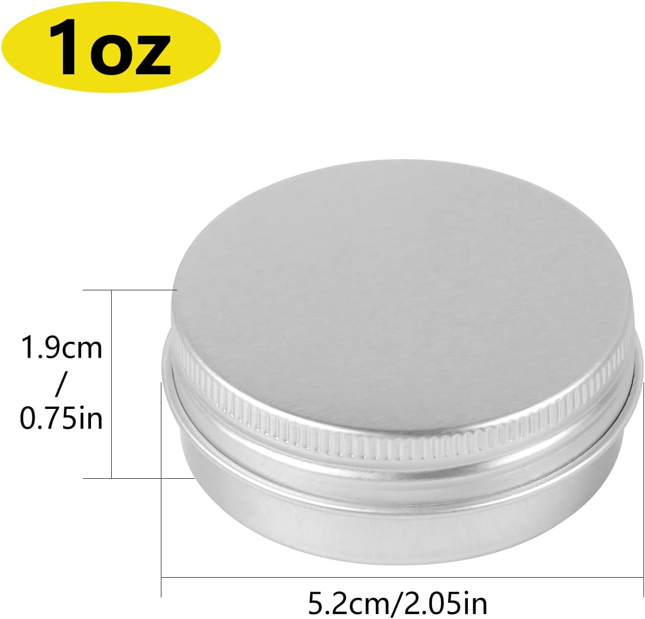 12Pcs Small Tins with Lids 1 Oz Round Threaded Double-sided Travel Aluminum Box