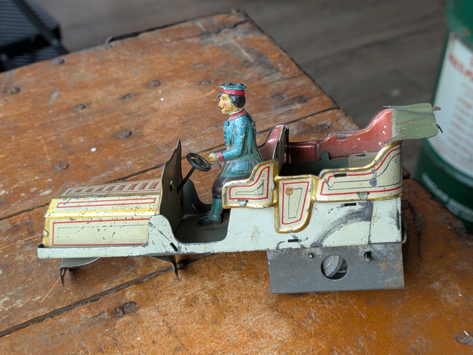 Parts Gunthermann Lehmann German Tin Touring Limousine Wind Up Toy Car Driver