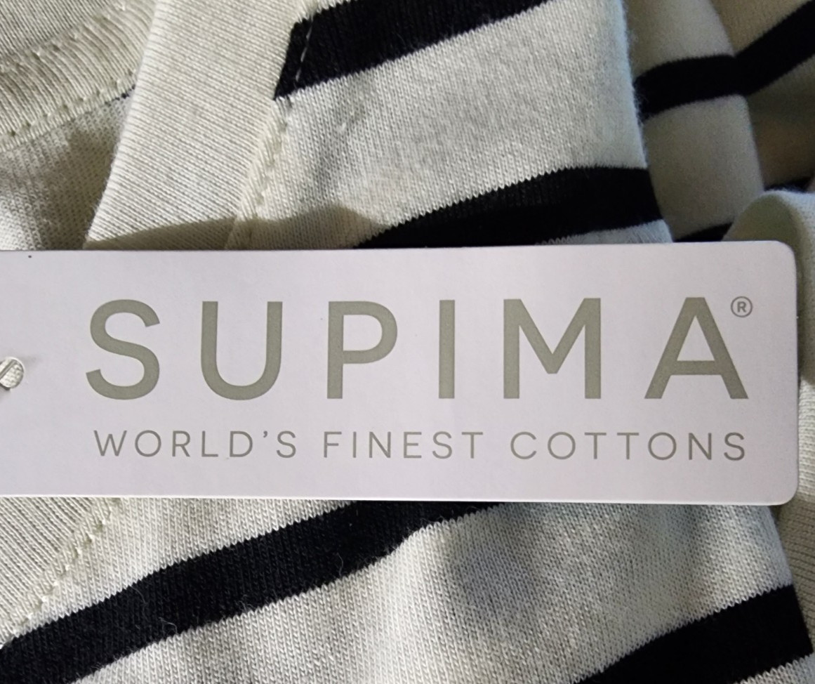 Lands End Womens Petite Top, Ivory/Black Stripe XSP, SP, MP, LP, NWT, SHIPS FREE