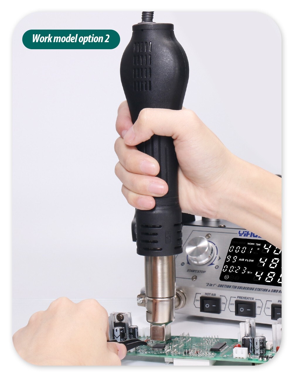 YIHUA 853AAA+ Welding Station Preheating Station Solder Iron Hot Air Gun 3 in 1
