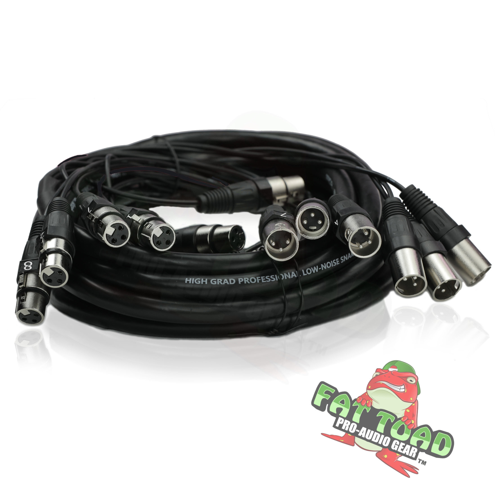 XLR Snake Cable Patch - 8 Channel 20ft Pro Audio Mic Cord Mixer Sound Stage PA