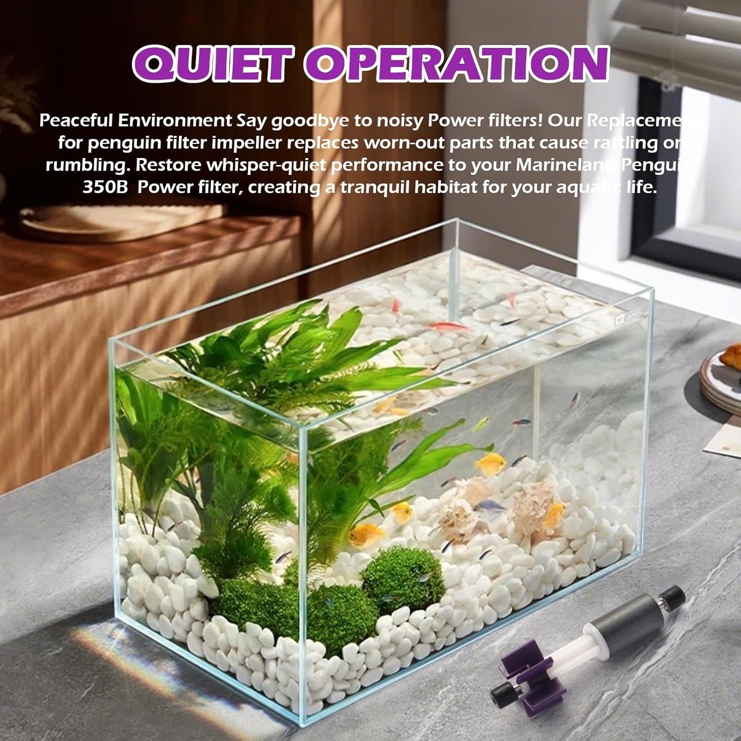 PRIM350B 350b Impeller Assembly Penguin Filter Parts Replacement Purple Black