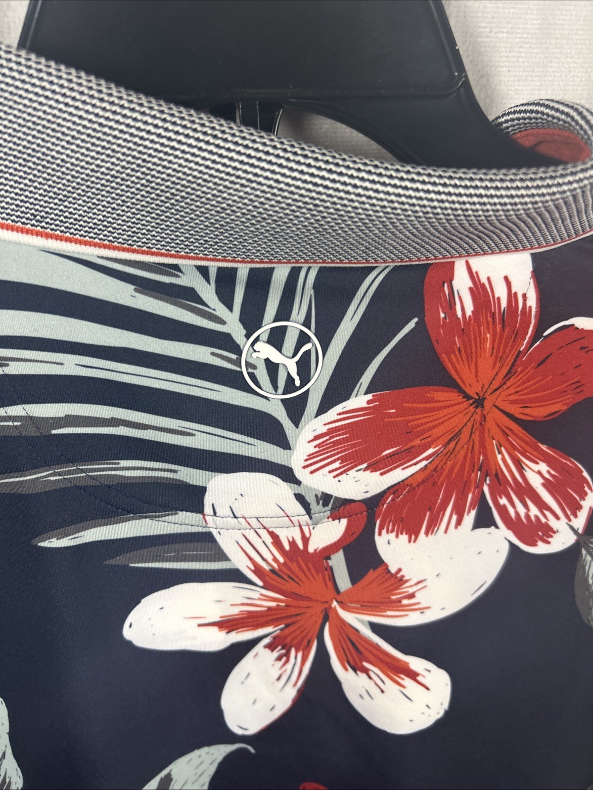 Puma Mattr Luau Polo Navy Floral Golf Shirt Men's Large New