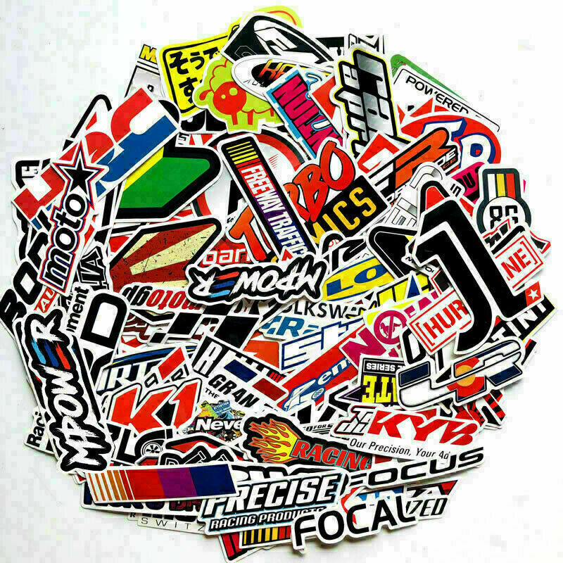 Lot Set of 100 Motorcycle Motocross Decals Stickers Pack Racing ATV UTV Dirtbike