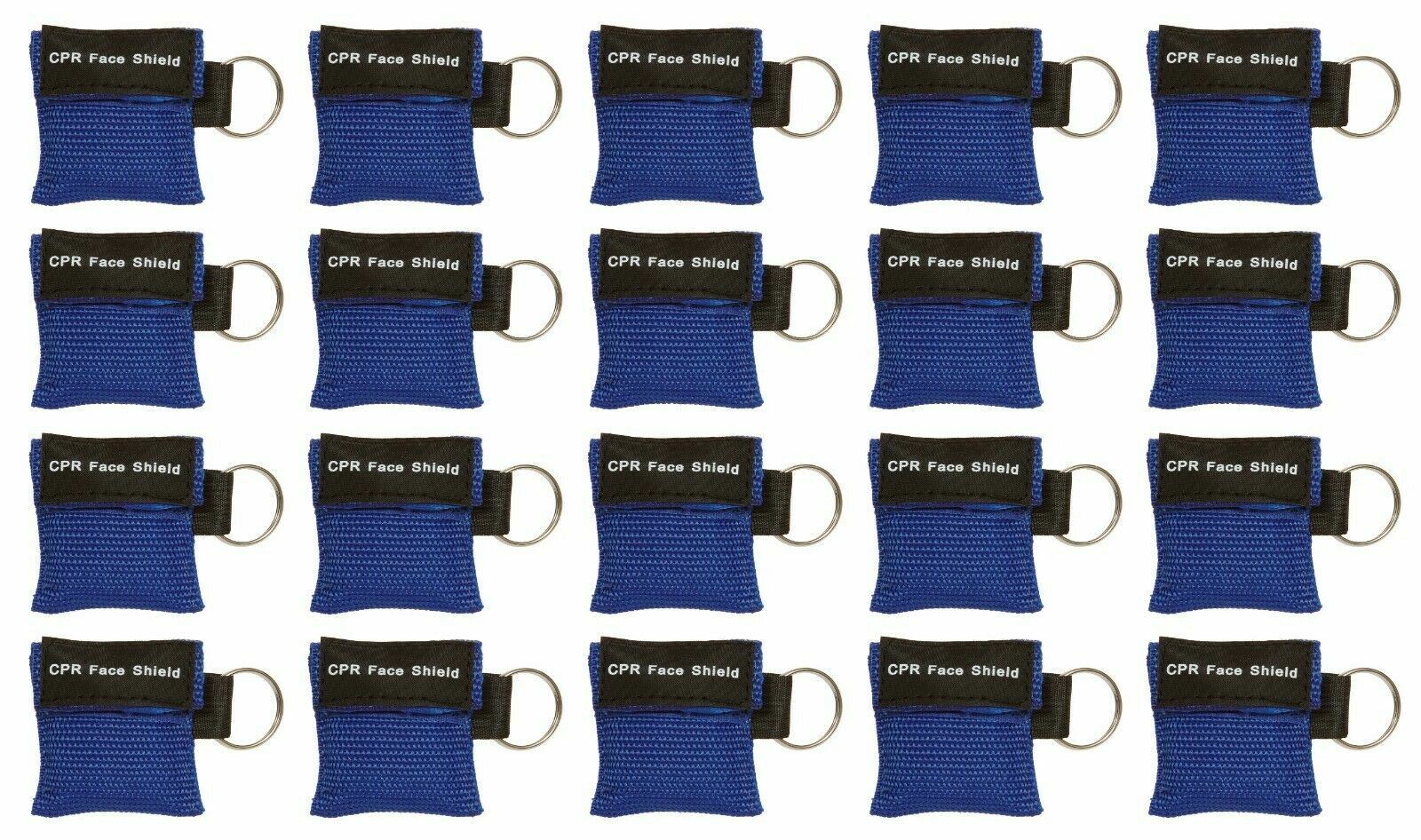20pc CPR Mask Keychain Emergency Kit CPR Face Shields for First Aid AED Training