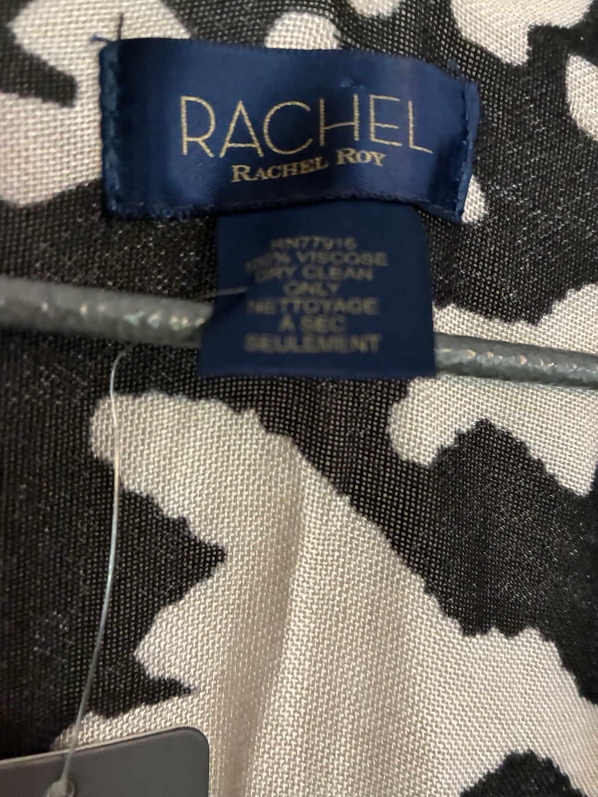 Rachel Roy Kimono Overlay Top Duster Animal Print Black White One Size NWT