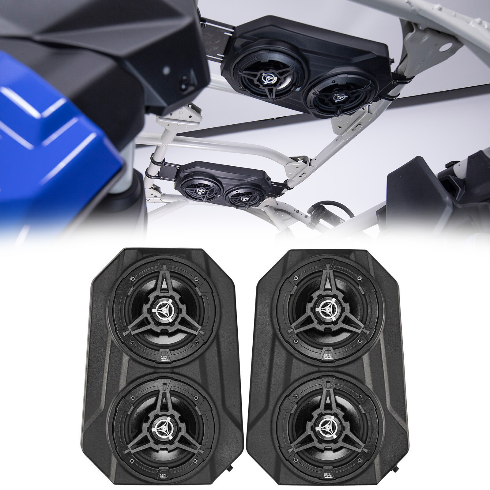 Bluetooth 6.5" 4 Speaker Overhead Stereo UTV Golf Cart Audio Sound Bar System