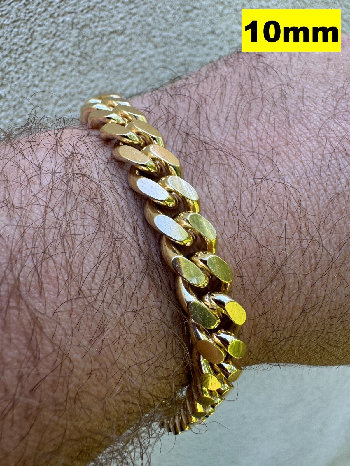 Mens Real Solid 14k Gold Vermeil 925 Silver Miami Cuban Bracelet 4-10mm 6.5-9"