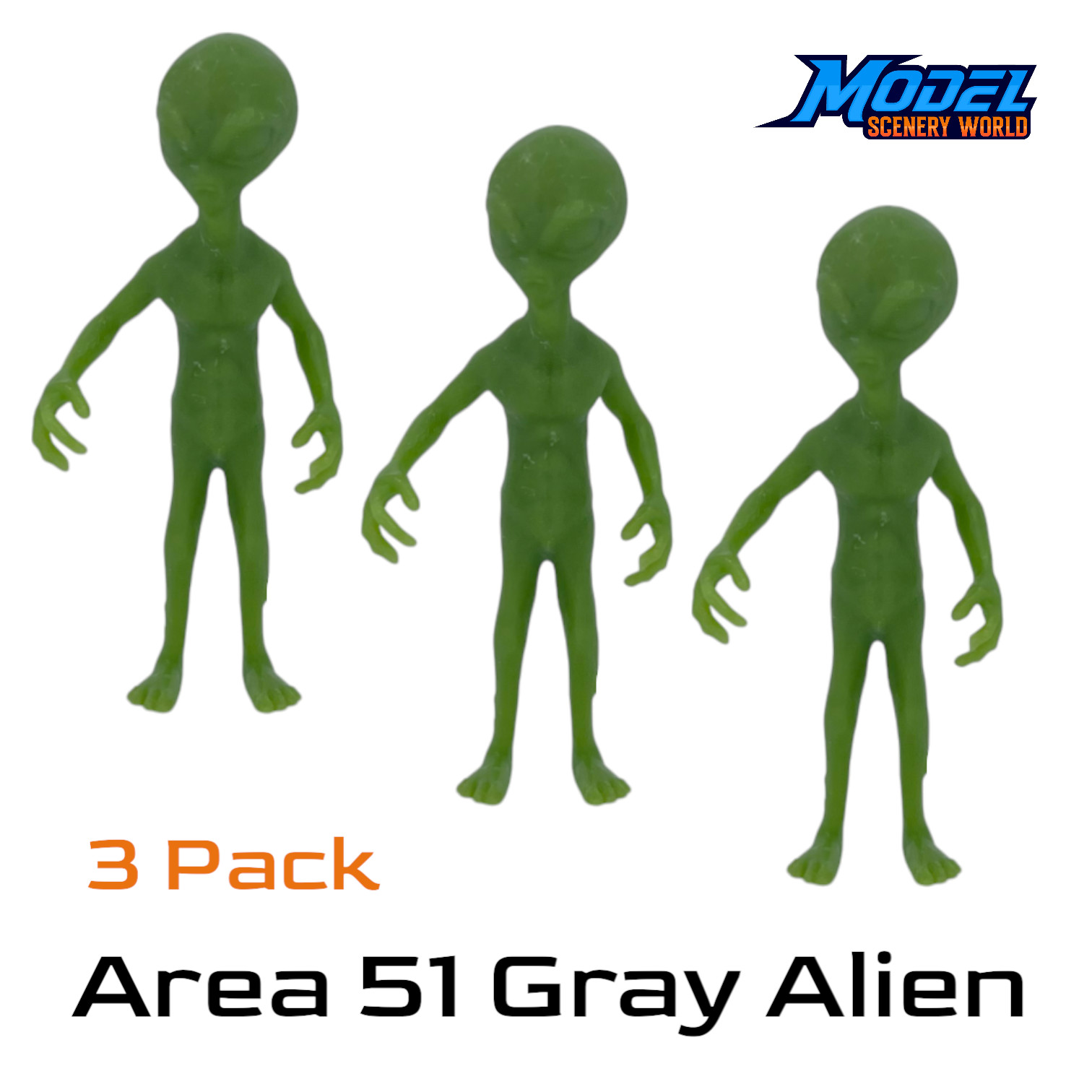 The Gray Alien Area 51 (3 pack) - N Scale 1:160 - Green
