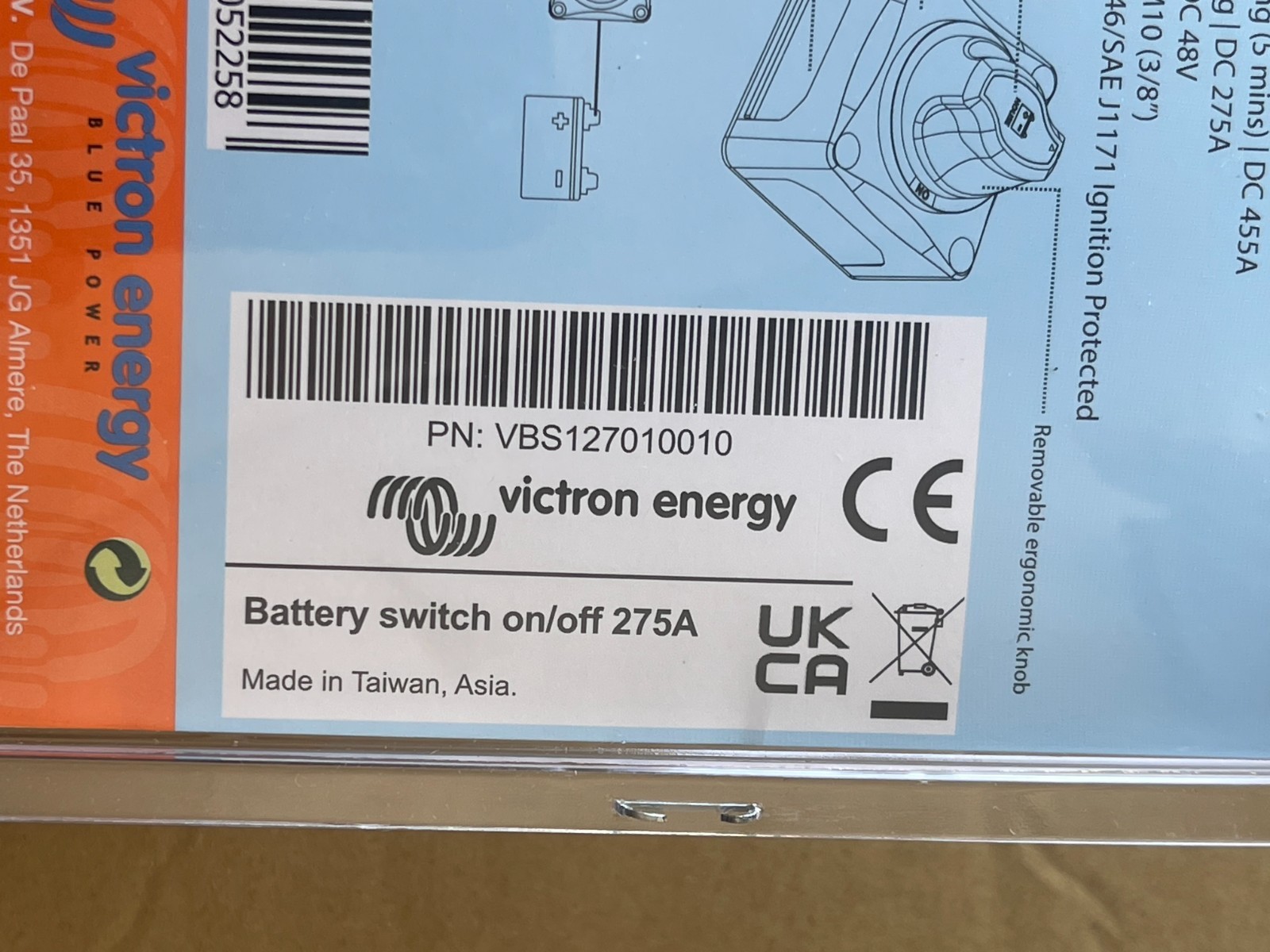 Victron Energy 275A ON & Off Battery Switch VIC-VBS127010010