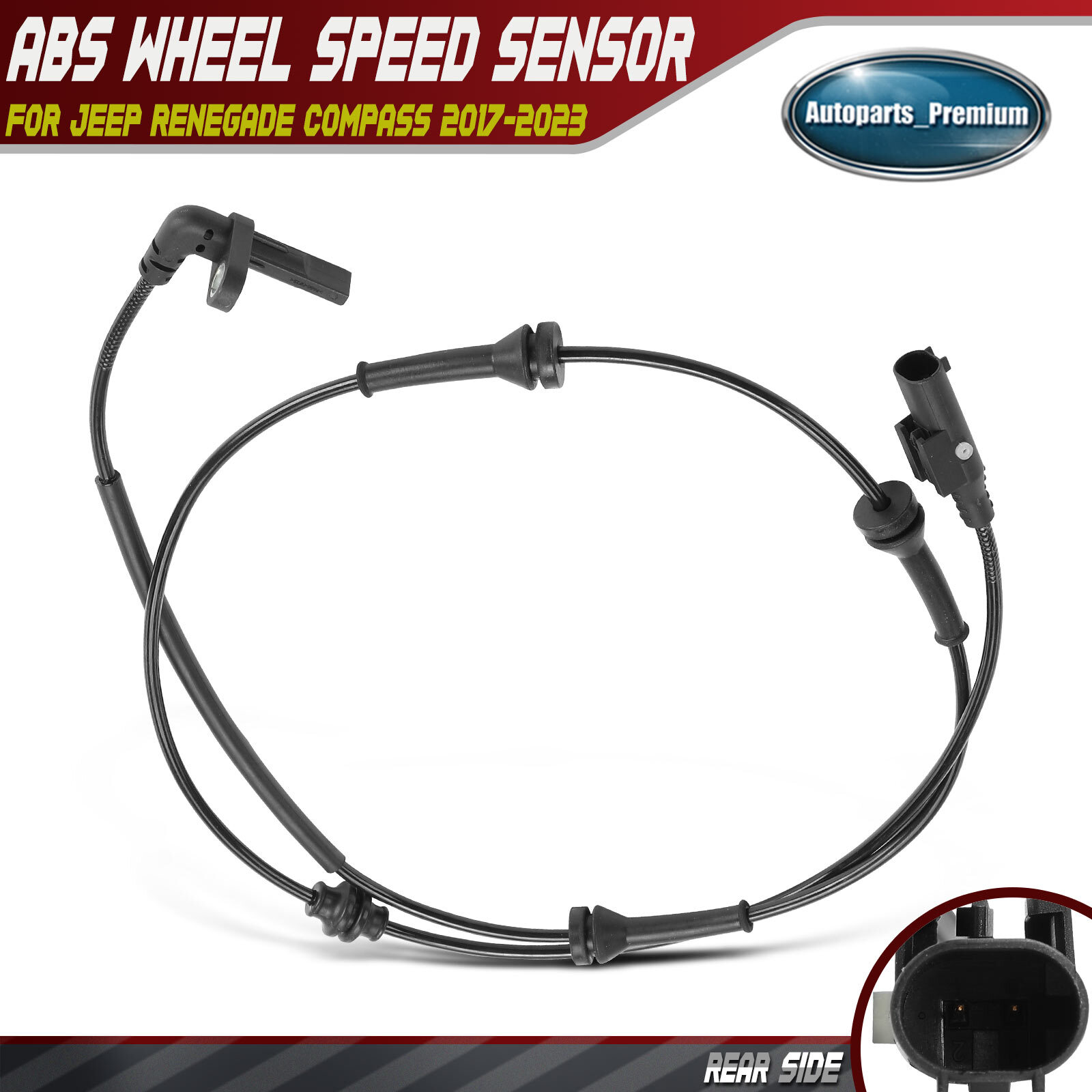 Rear Driver or Passenger ABS Wheel Speed Sensor for Jeep Renegade Compass 17-23