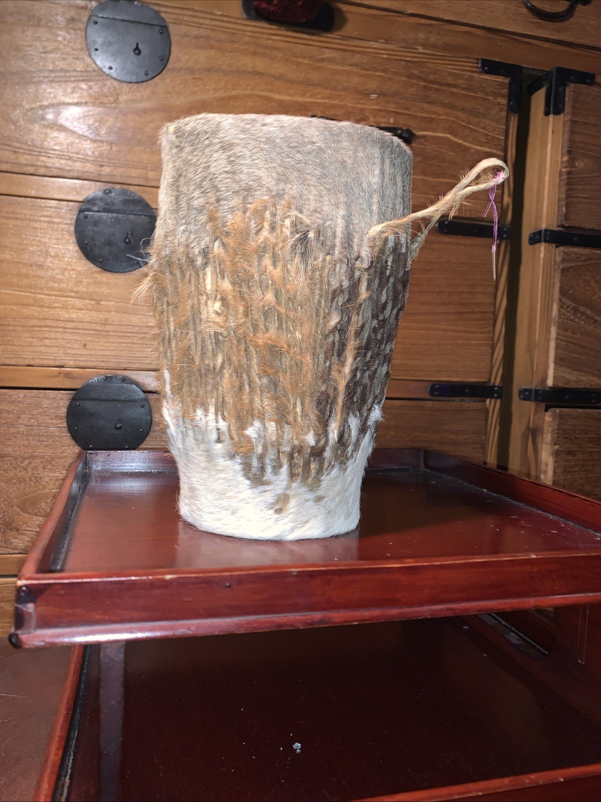 1950's-1960's•East African- BESMO•KENYA -Traditional Animal Skin Drum• Vintage•