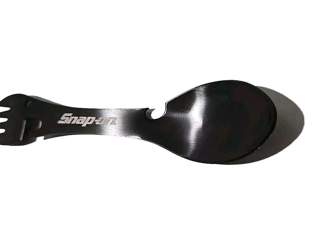 Snap On Tools PROMO Stainless Spoon Fork Opener Camping Survival Spork+Pouch NEW