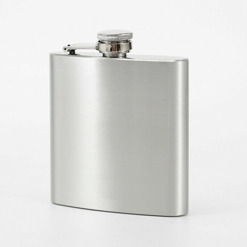 2 Pack 7/10 oz Liquor Pocket Hip Flask Stainless Steel Whiskey Screw Cap Flagon