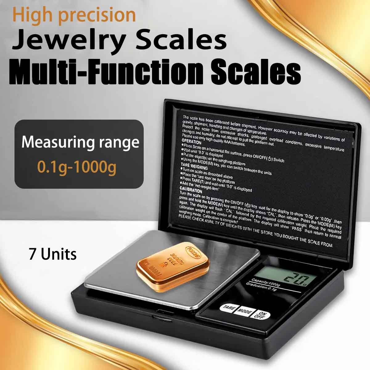 Digital Scale 1000g x 0.1g Jewelry Gold Silver Coin Gram Pocket Size Grain