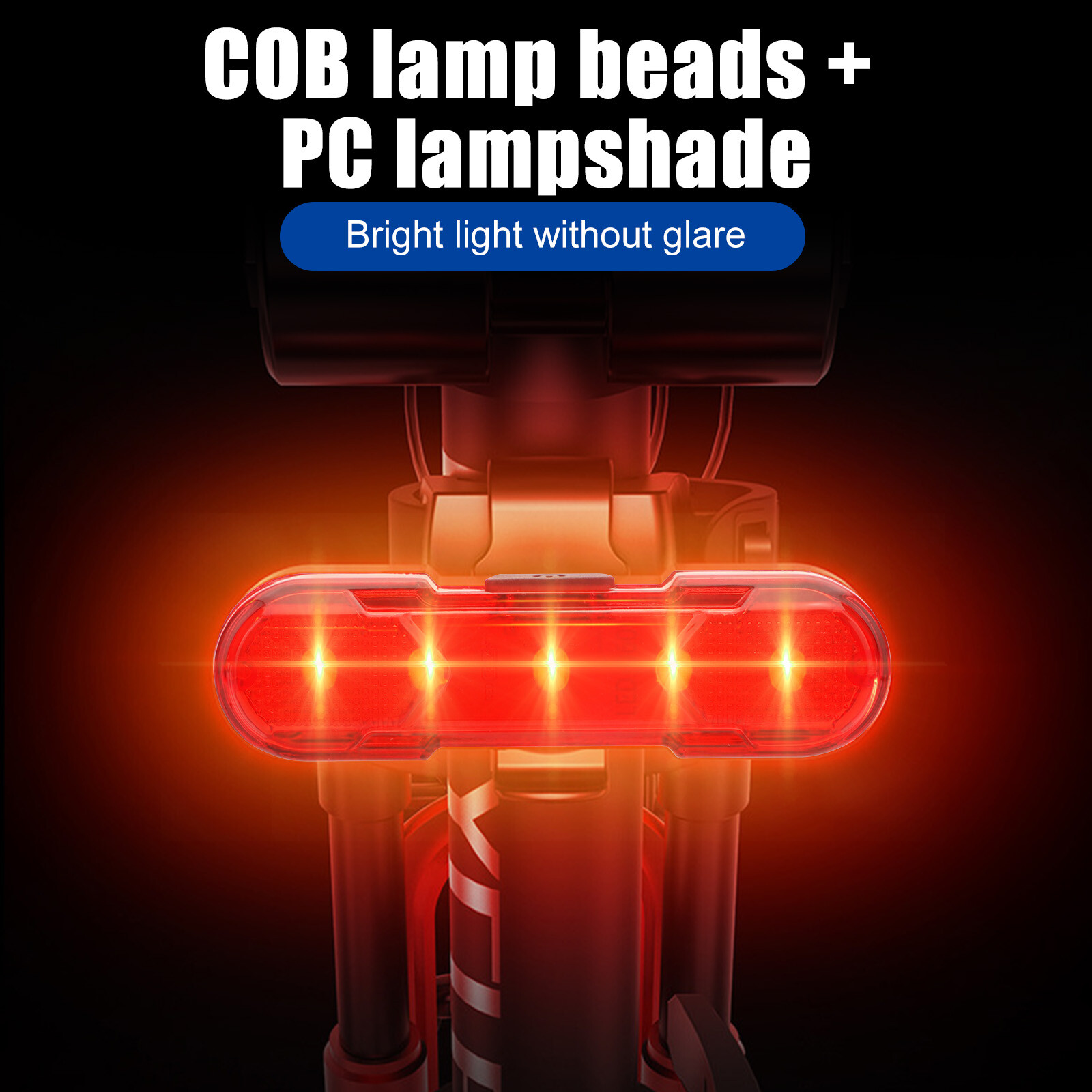 2x USB Rechargeable LED Bike Tail Light Bicycle Safety Cycling Warning Rear Lamp