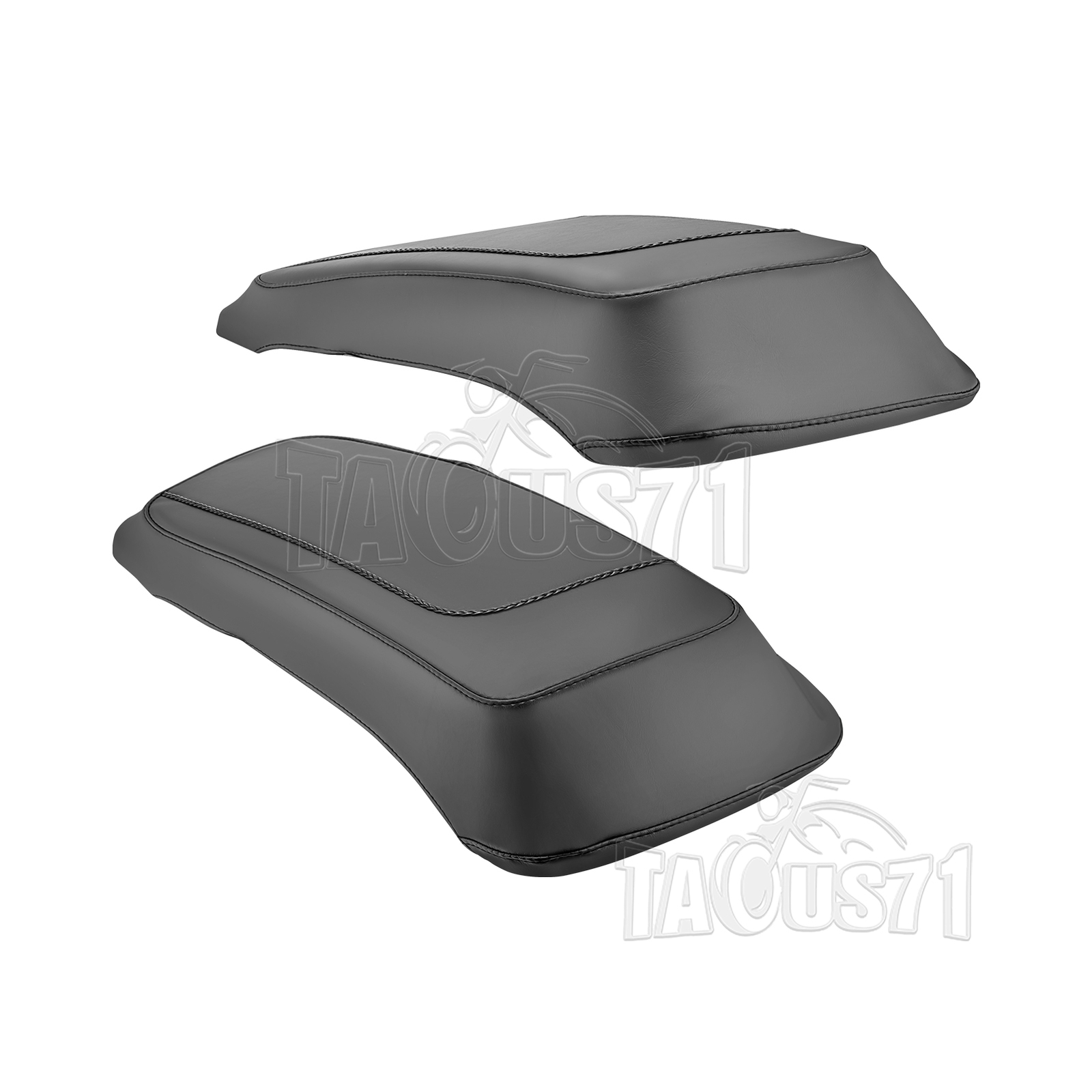 Pair Leather Hard Saddlebag Lid Covers Shield Fit 97-13 Harley FLT FLH Touring