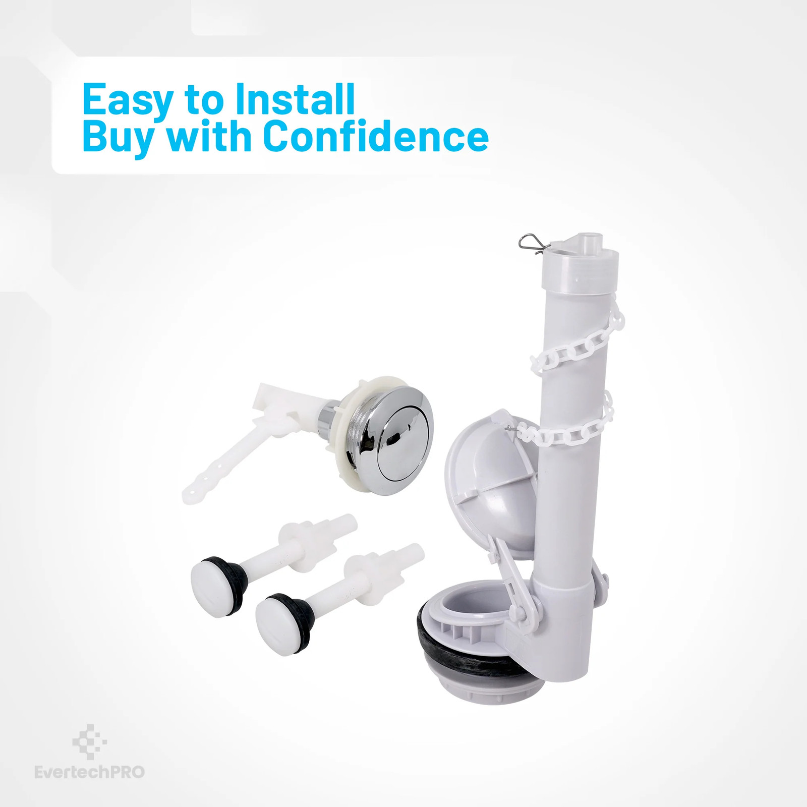 Toilet Repair Kit 2Inch Flush Valve Fill Valve Tank to Bowl Gasket Toilet Handle