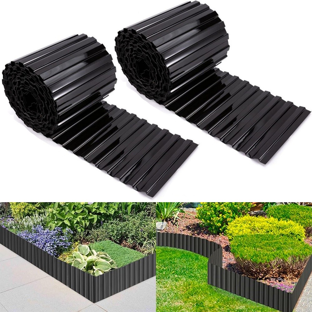 2pcs 30ft Garden Landscape Edging Border Lawn Edging Border Fence Yard Patios