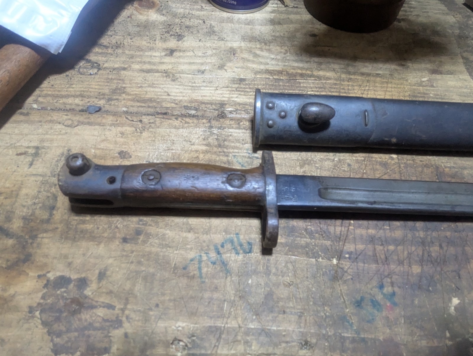 ORIGINAL SCARCE WWI BRITISH 1907 PATTERN SMLE BAYONET And Scabbard