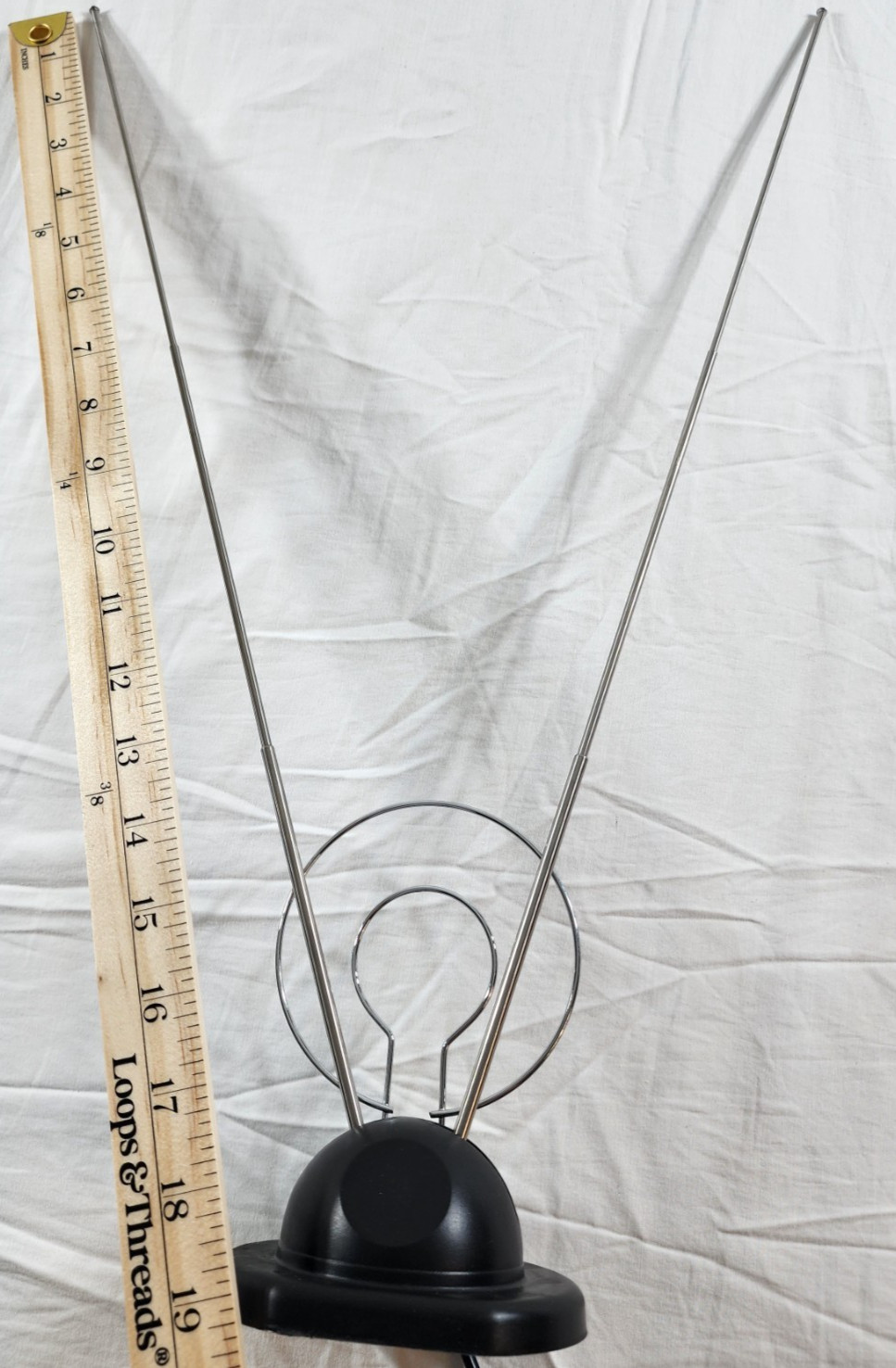 Classic Indoor TV Antenna Rabbit Ears – UHF VHF Over-the-Air Channels