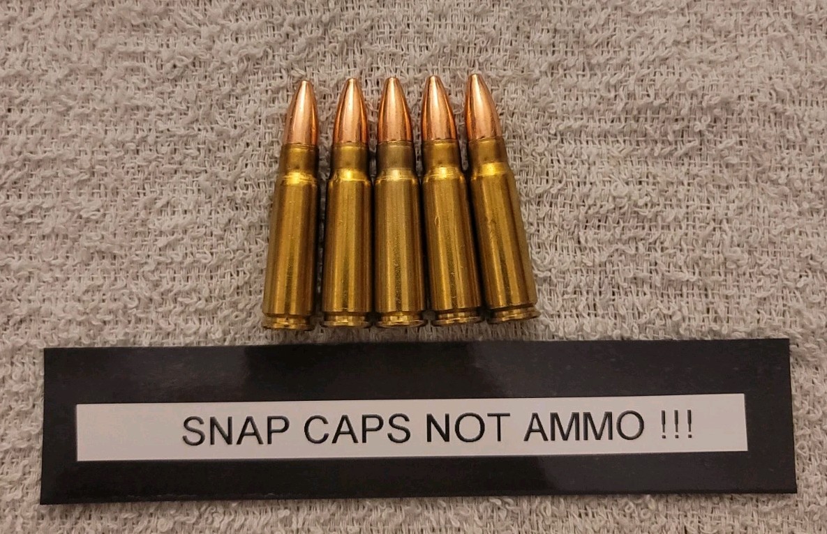 READ AD! 7.62x39 Snap Caps 5 Pk real weight THESE ARE SNAP CAPS.