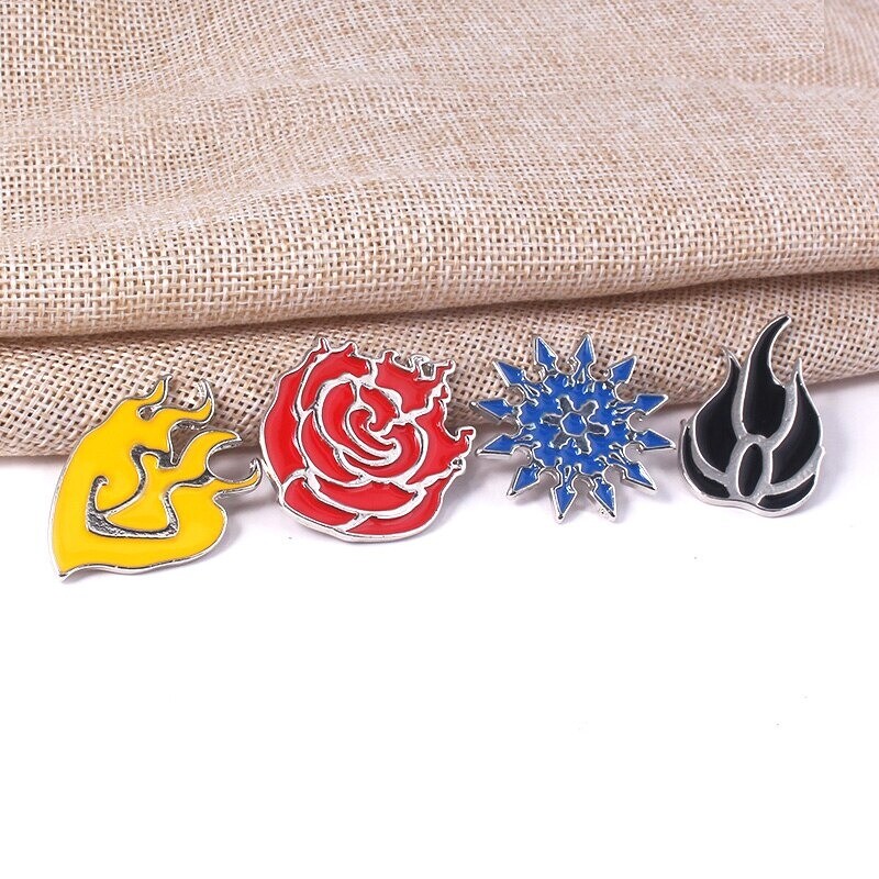 RWBY Metal Enamel Pins Ruby Rose Yang Blake Weiss Buttons Badge Bumblebee Brooch