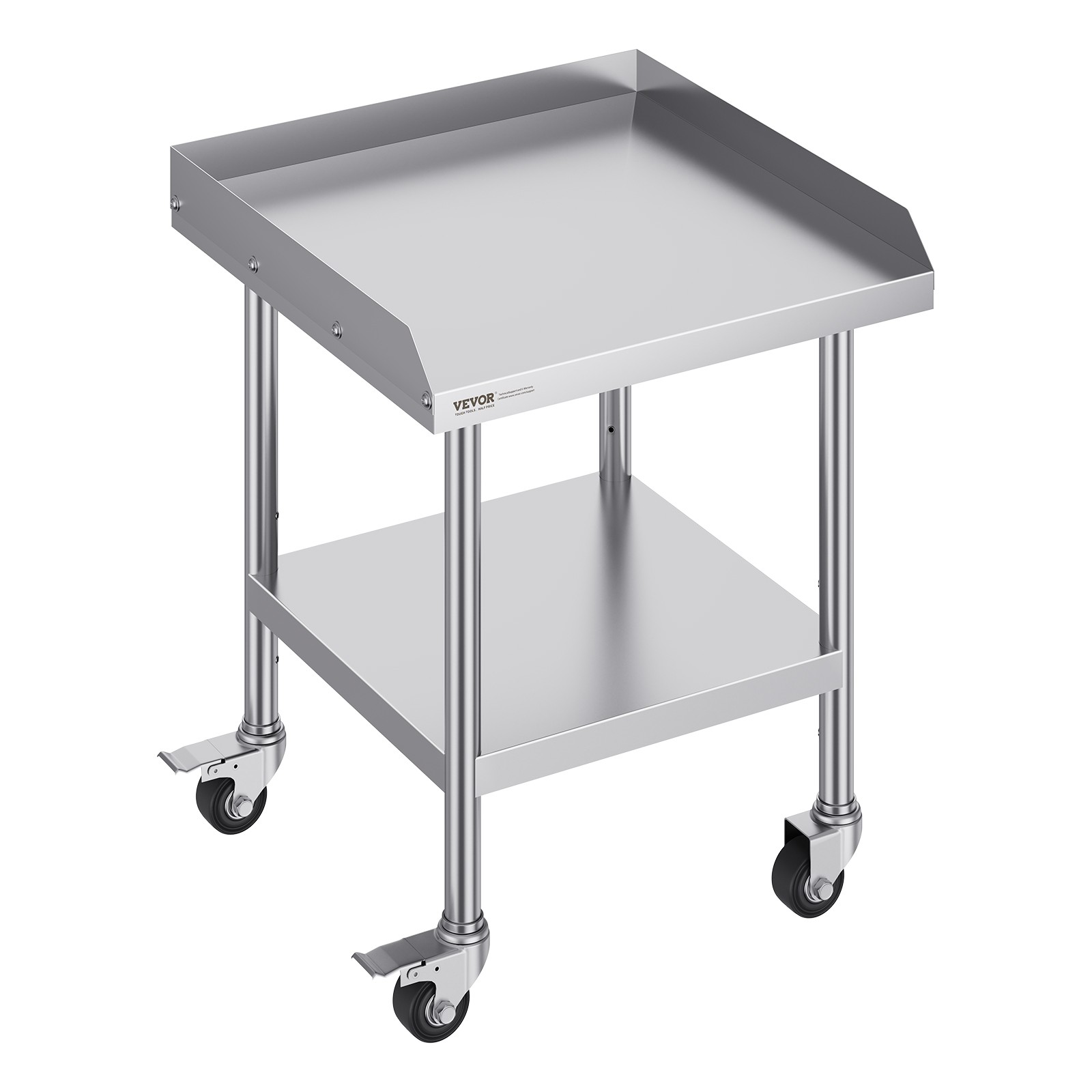 VEVOR Stainless Steel Work Table 24"x24" Commercial Food Prep Table W/ 4 Casters