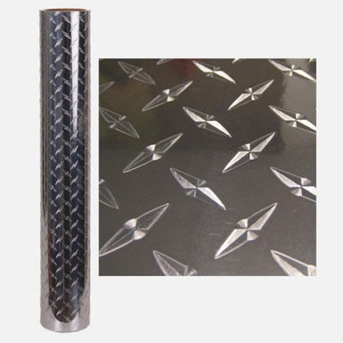 24'' x 10' DIAMOND PLATE SELF ADHESIVE VINYL- INDOOR / OUTDOOR DURABILITY