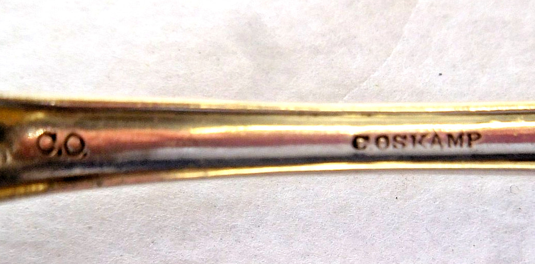 CLEMENS OSKAMP CINCINNATI c1860 COIN SILVER SLICE 8 3/4" FLORAL ENGRAVED "A & L"