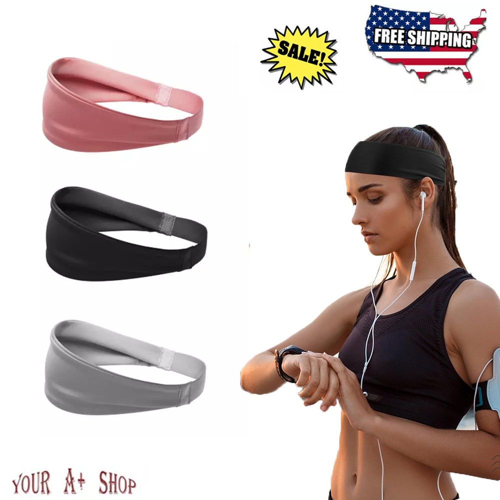 HEADBAND Thin Stretch Sports Yoga Gym Hair Band Wrap Sweatband Womens Mens