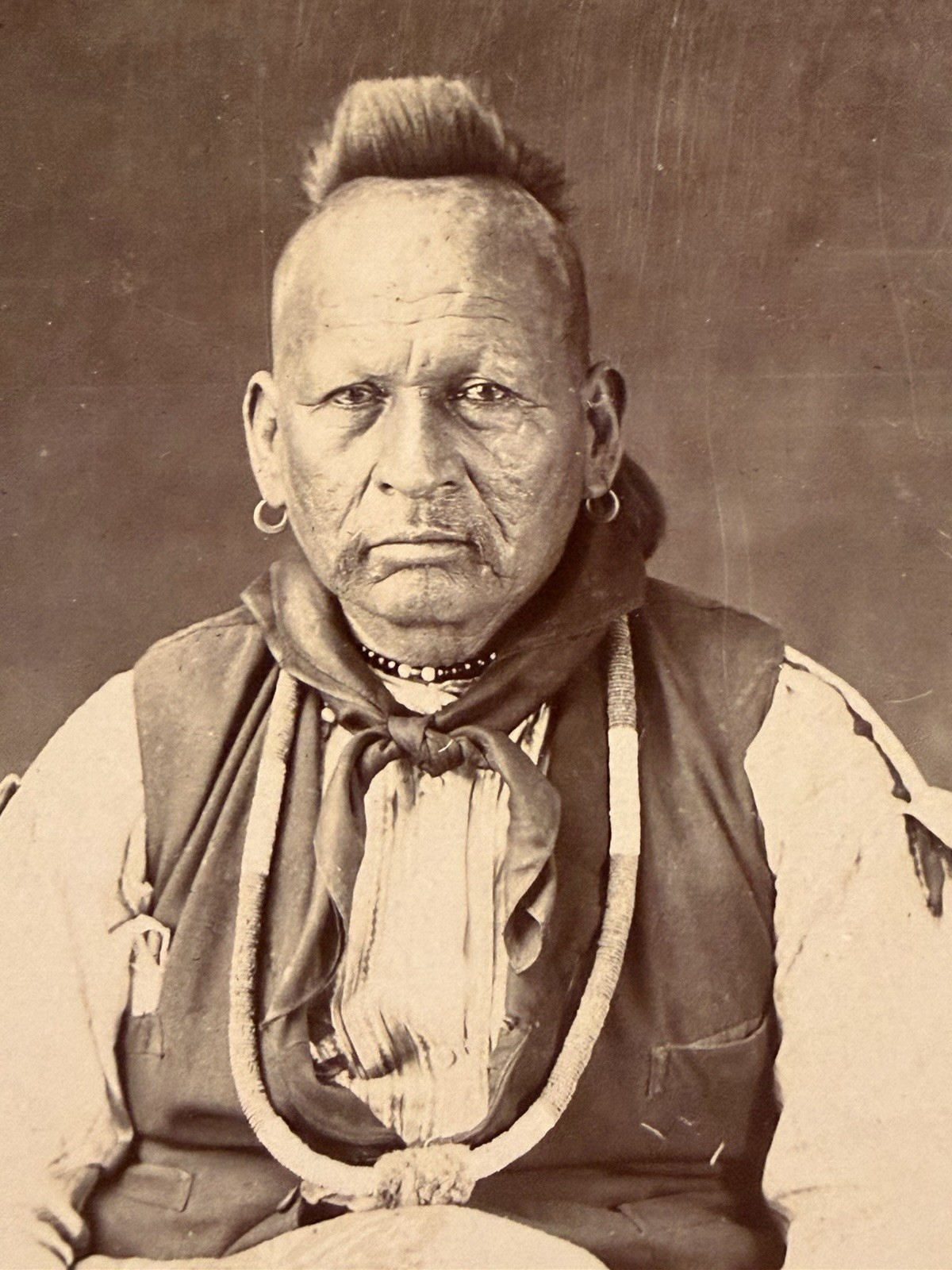 Antique Native American Indian Photograph of Chief Comoway Brohomon; 19th Cent