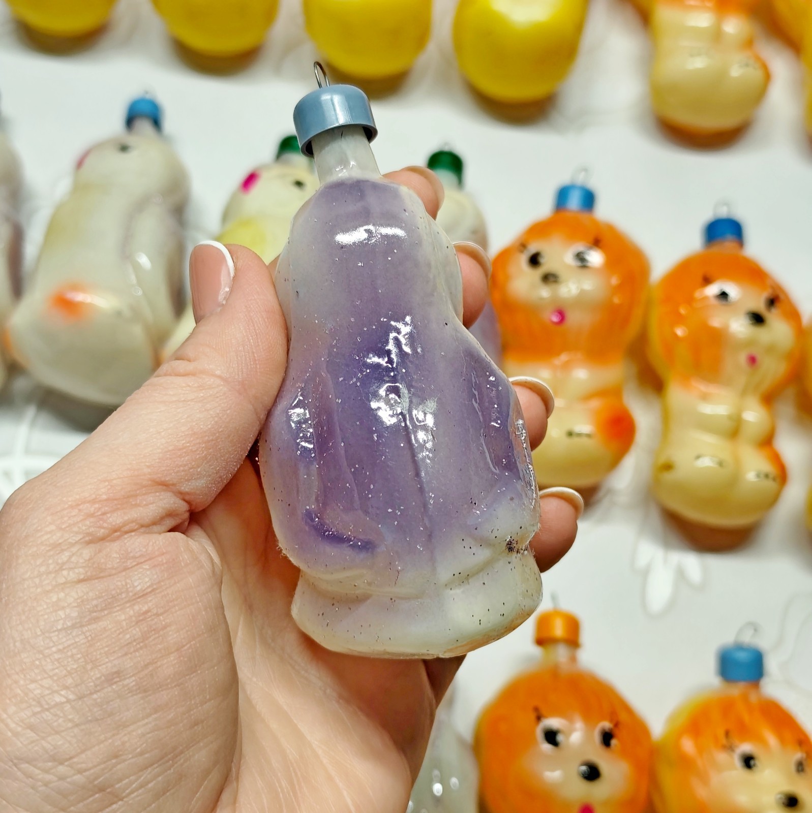 Vintage glass Christmas Ornament animals decoration soviet USSR