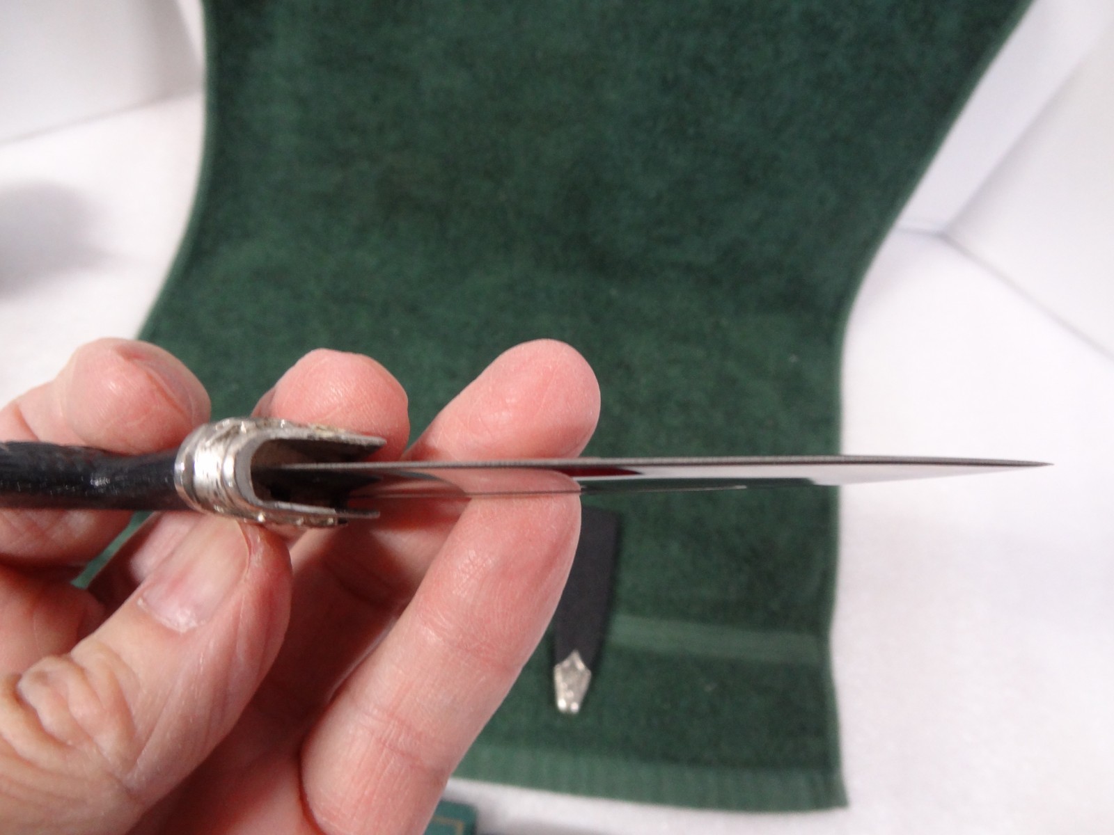 Vintage Scottish Sgian Dubh Kilt Dagger Knife Jewel Top w/ Sheath NIB NEW 7-1/4"