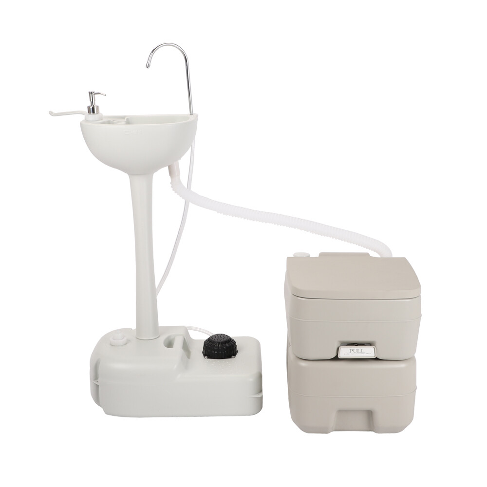 Portable Camping Toilet Flush 20L And Durable Sink Station Hand Wash Stand Fauce