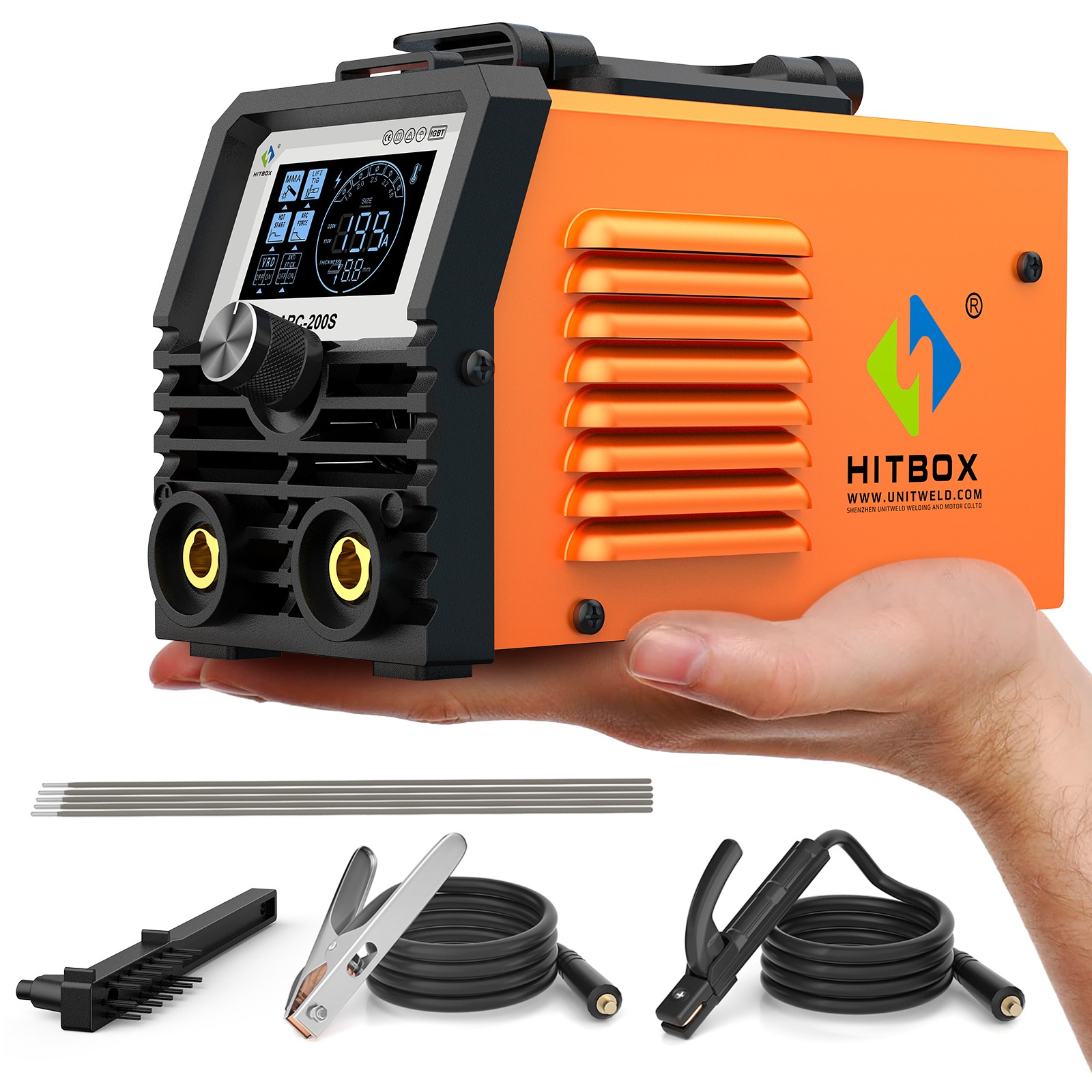 HITBOX 2in1 200A Stick Welder 110V ARC MMA Lift TIG Welding Machine+Welder Gun