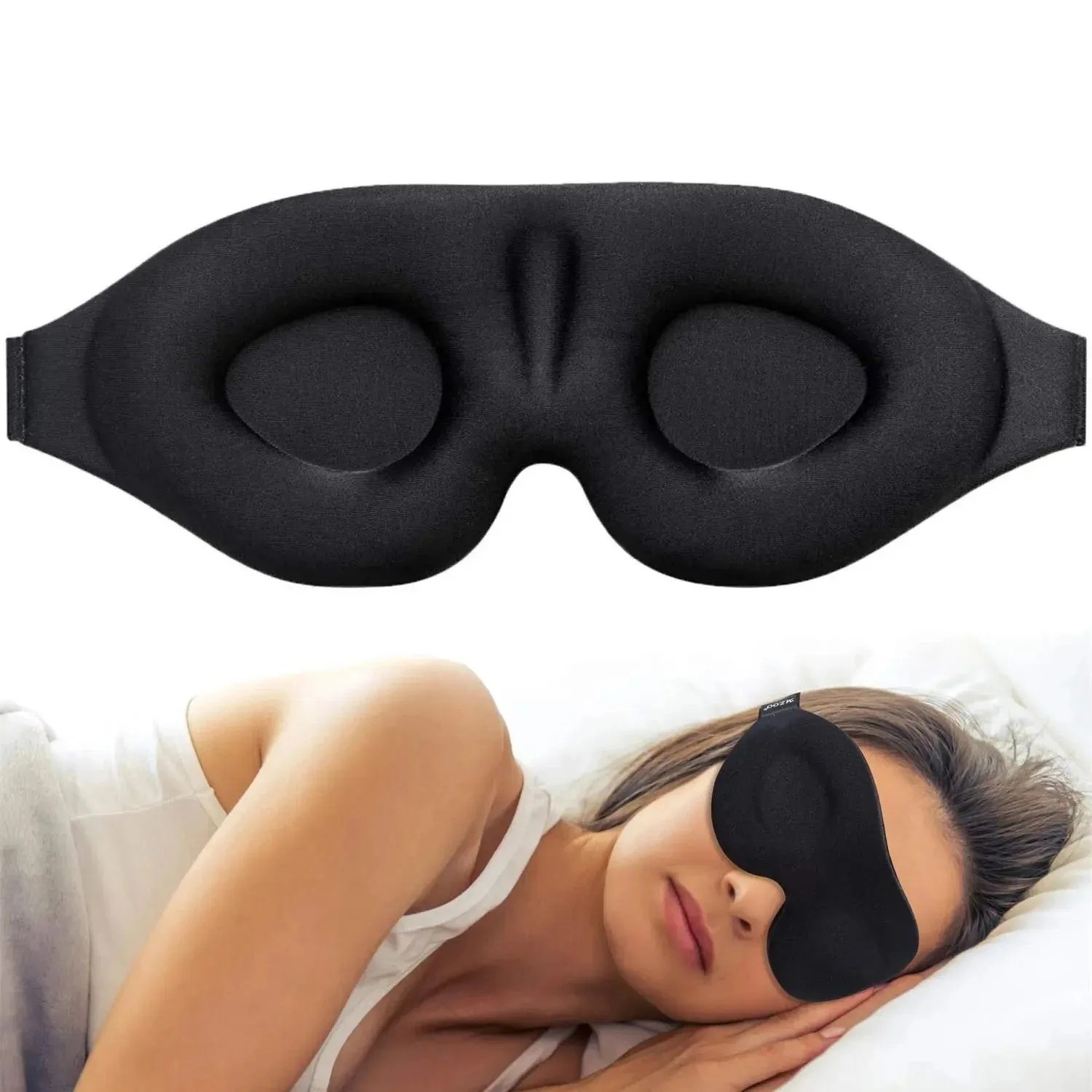 Sleep Eye Mask for Men Women, 3D Contoured Cup Sleeping Eye Mask Blindfold