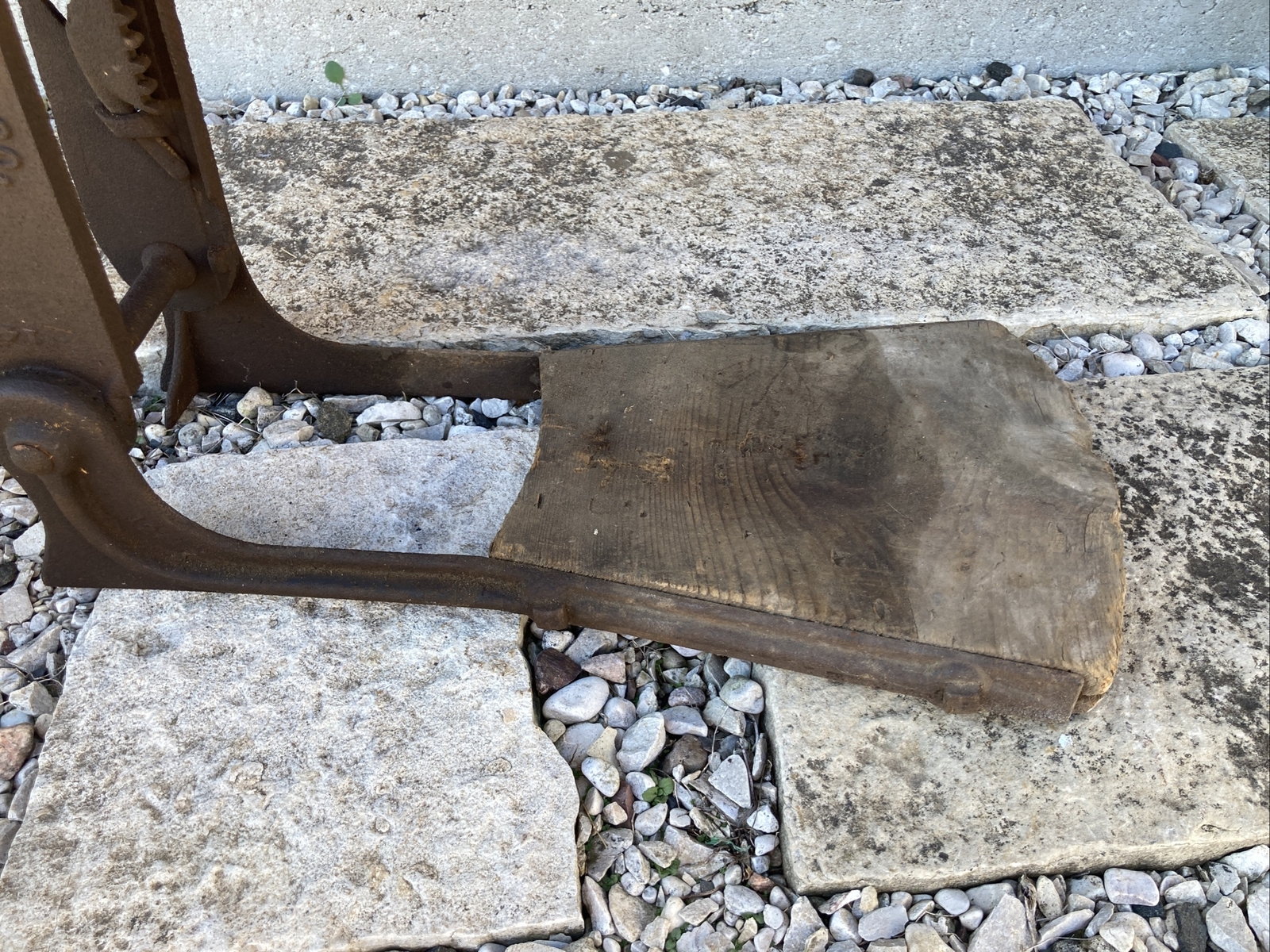 Antique Buckeye Boss Barn Beam Auger Drill Wood Cast Iron Anderson Indiana