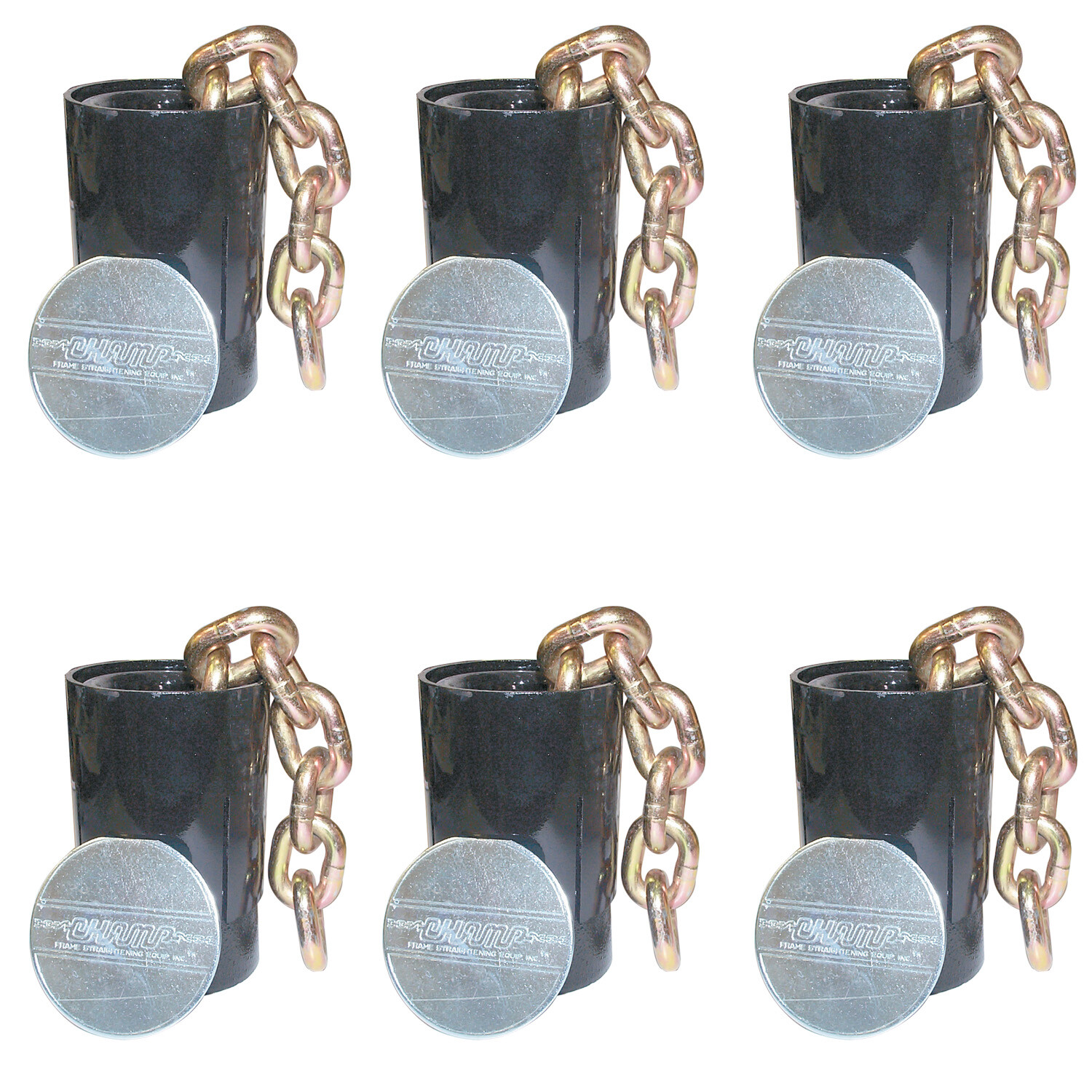 6ct Champ Anchor Pots 1600 w/ Floor Plates 1677 for Frame Machines Pulling Posts