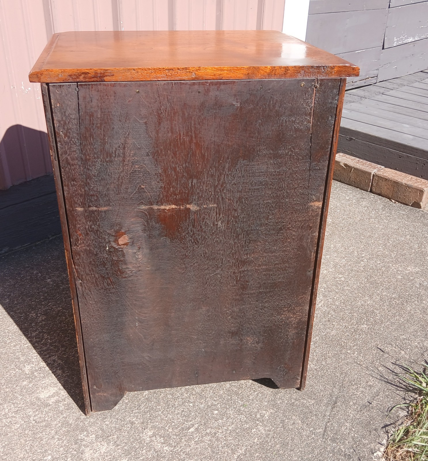 Antique Walnut One Door Wash Stand Commode with Drawer 1870s