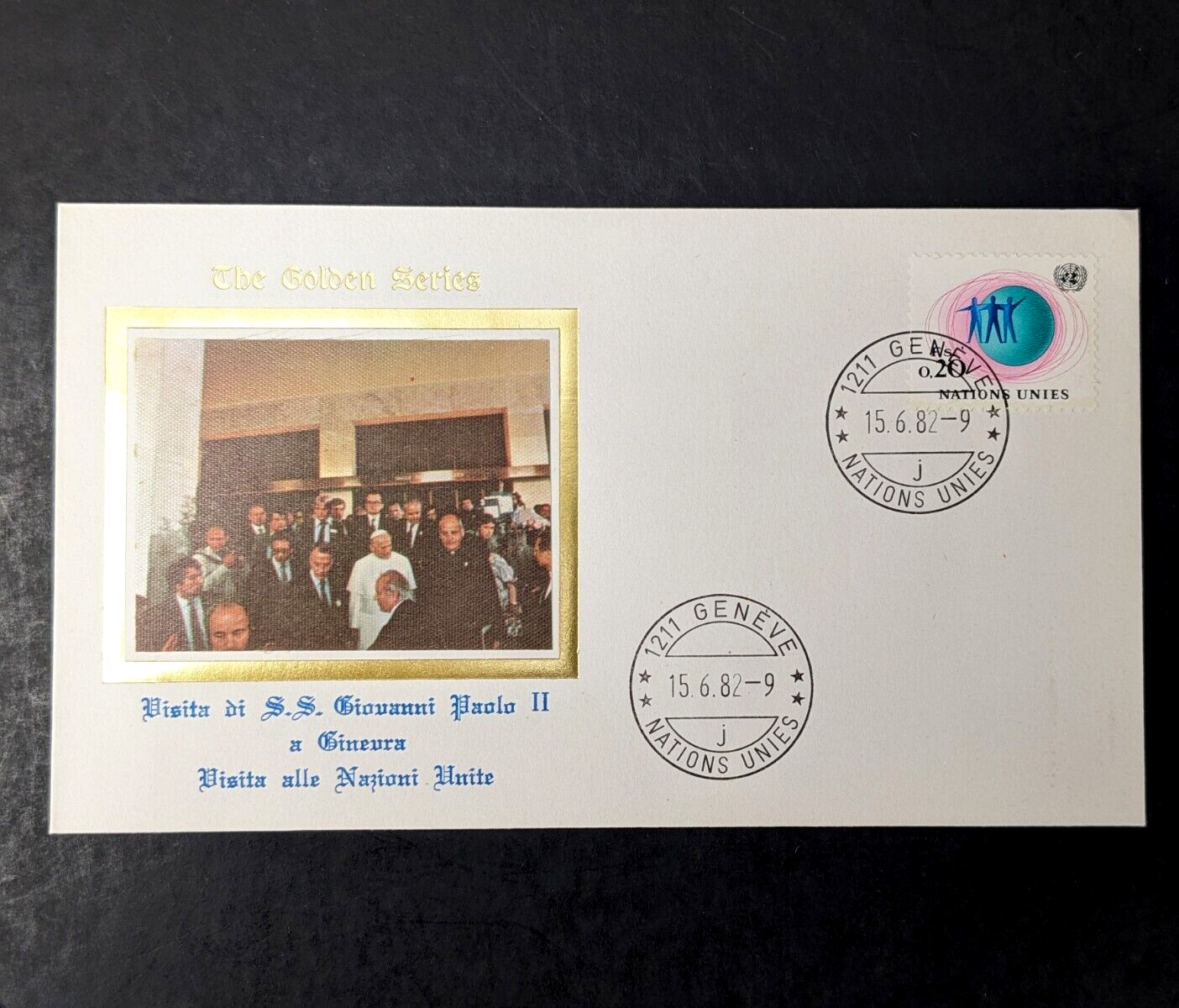 Pope John Paul II, The Golden Series Trip to Geneva, 4 Covers Plus Stamps 1982
