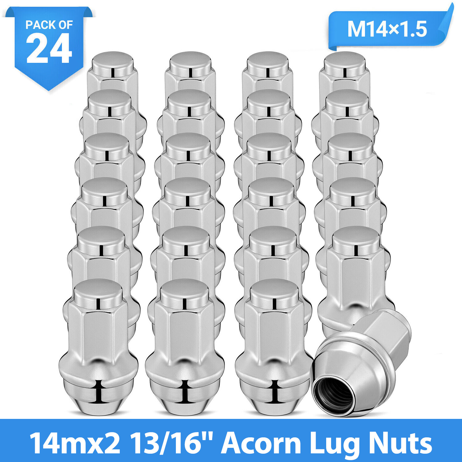 24 FORD FACTORY CHROME 14X2 LUG NUTS FOR 2003-2014 F150 EXPEDITION NAVIGATOR