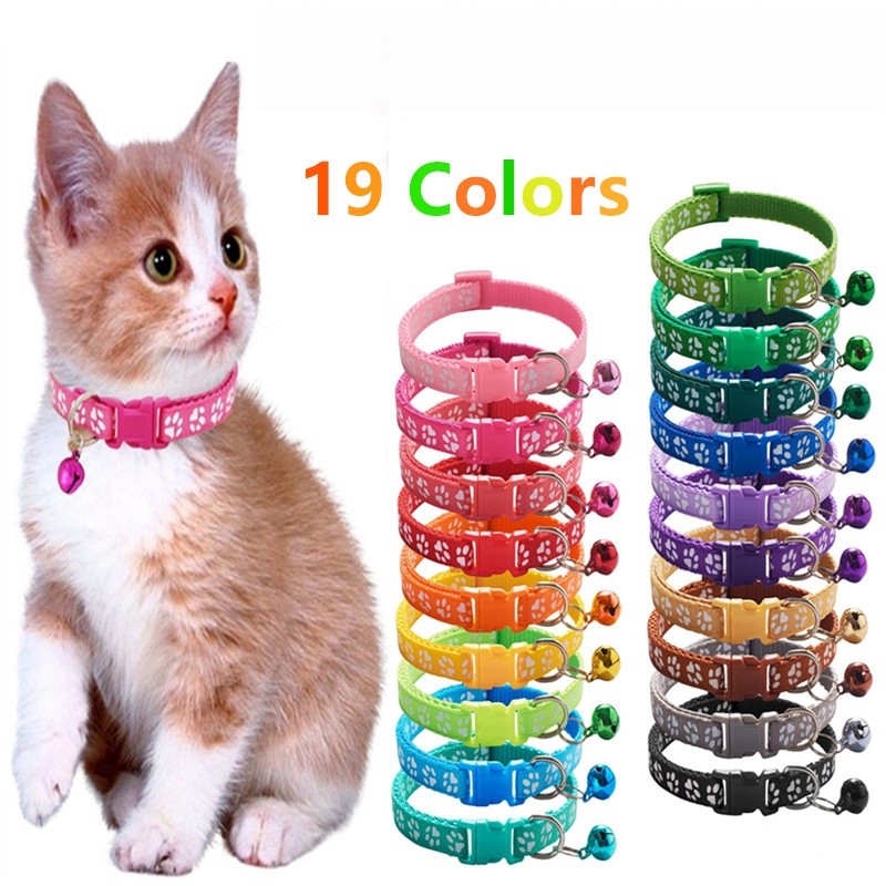 Reflective Cat Collar With Bell For Kitten Small Dog Puppy  Adjustable Breakaway