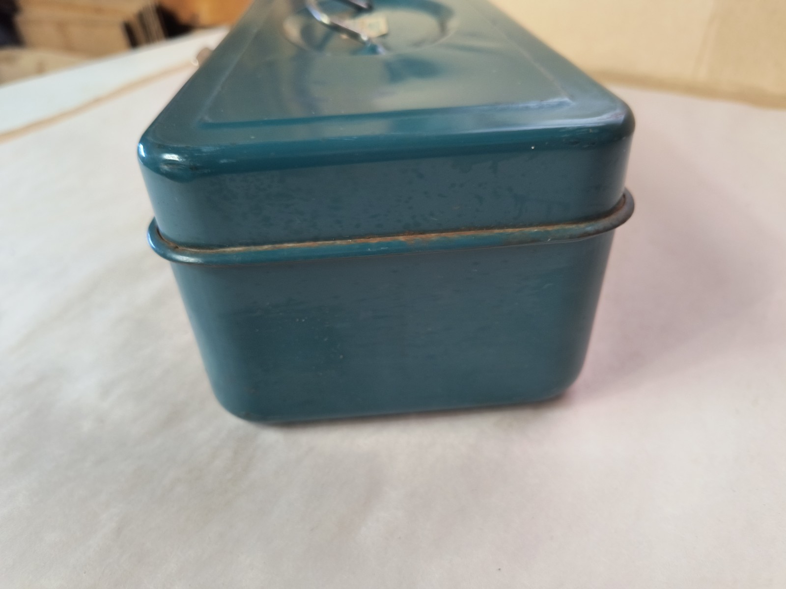Vintage Union Chests Metal Tool Box Teal Blue Green Model NO 2011