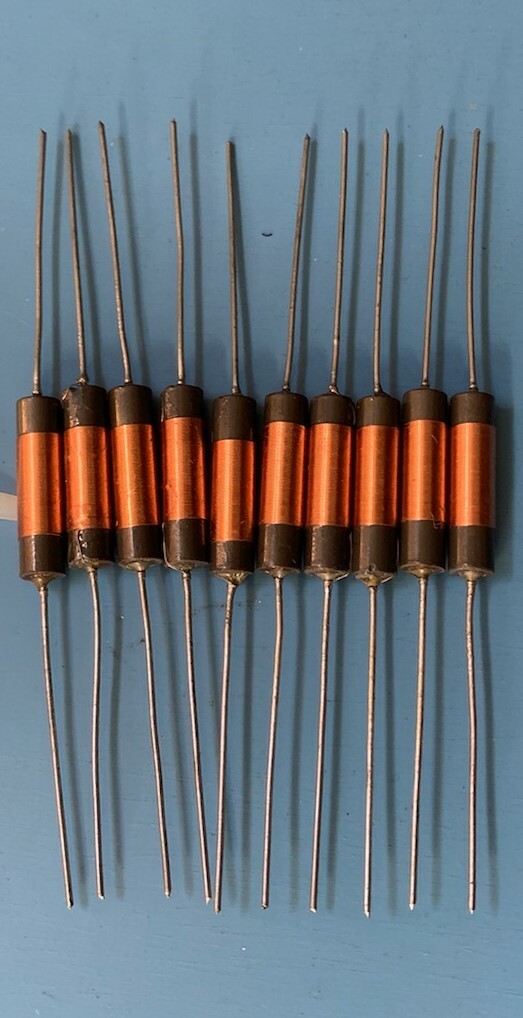 10x 4632 J.W MILLER INDUCTOR 100UH 400MA 5% 3 OHM AXIAL 7.4 x 22.22mm