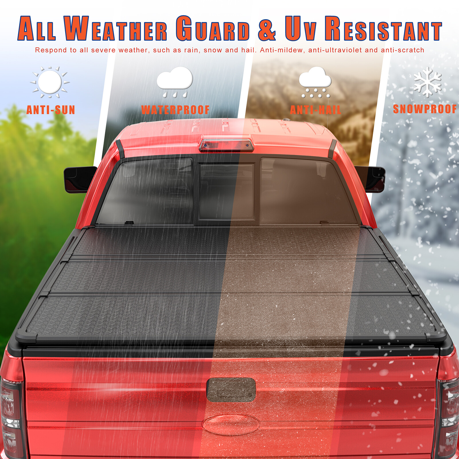 5FT 3-Fold Hard Tonneau Cover For 2015-2023 Chevy Colorado GMC Canyon Truck Bed