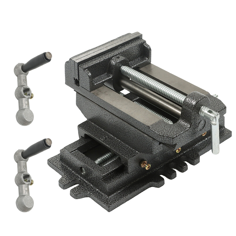 5" Cross Slide Vise Drill Press X-Y Clamp Heavy Duty Machine Metal 2 Way Black