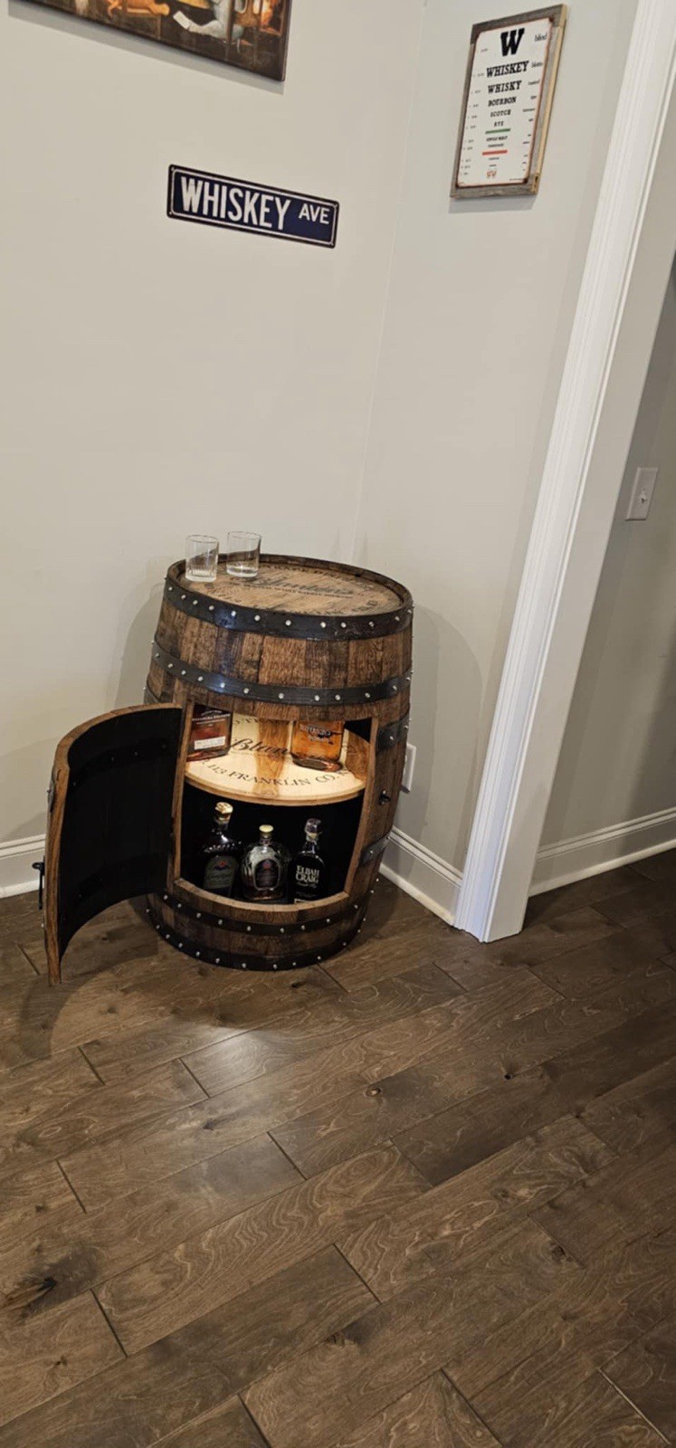 Whiskey Barrel Cabinets Bars “Free Shipping”