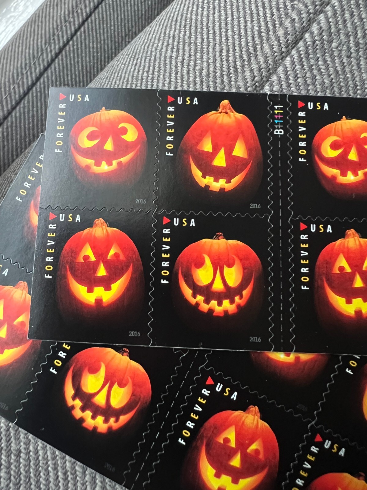 Halloween Postage Jack O Lantern Stamps-Book Of 20 MNH