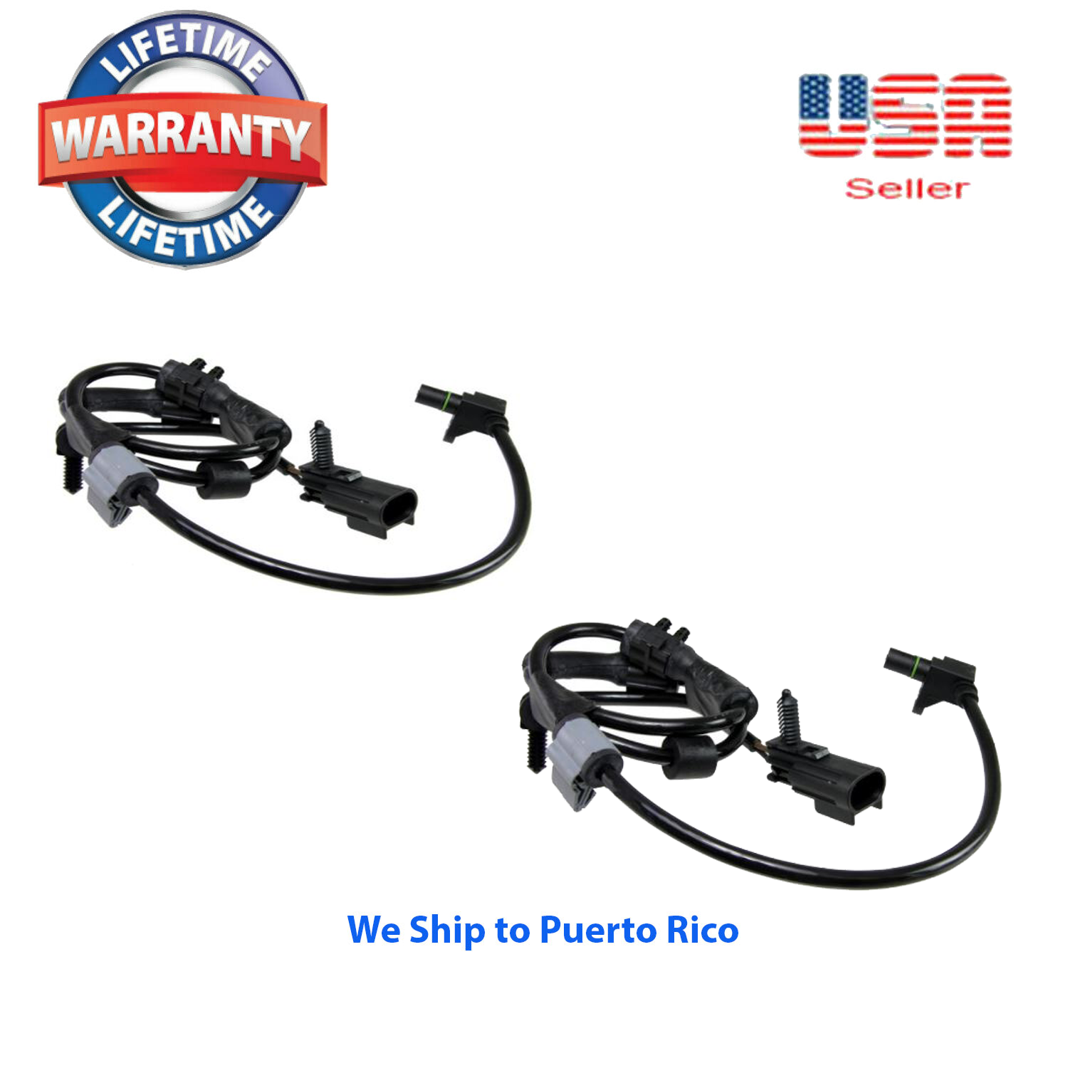 2 ABS wheel speed sensor Front Right & Left +CONNECTOR FOR Trailblazer 2002-2009